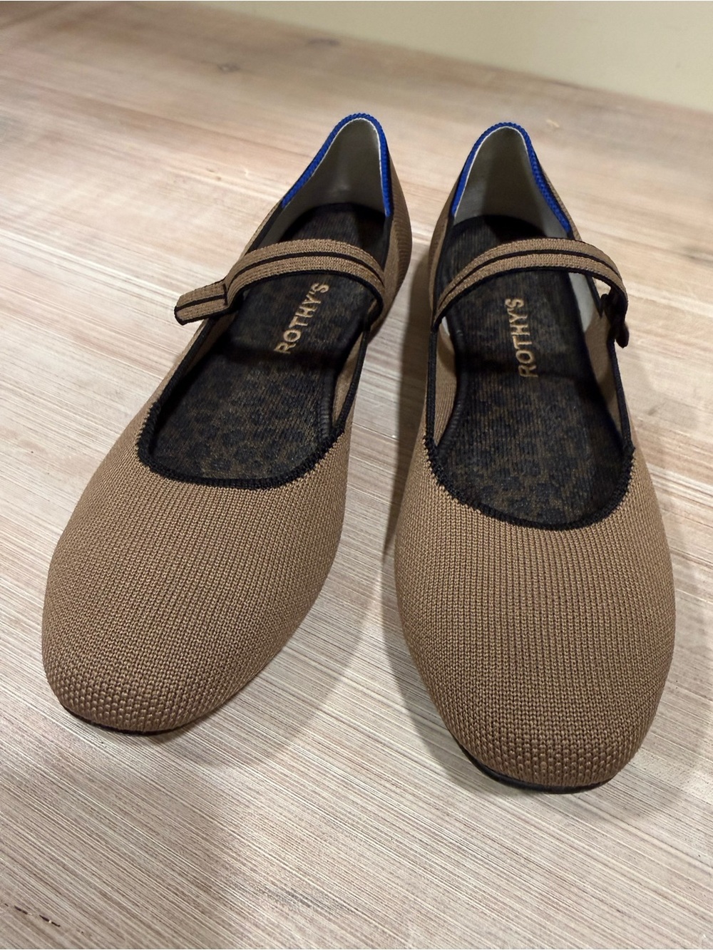 Rothy's Women's Tan taupe mushroom Knit Mary Jane Slip-On